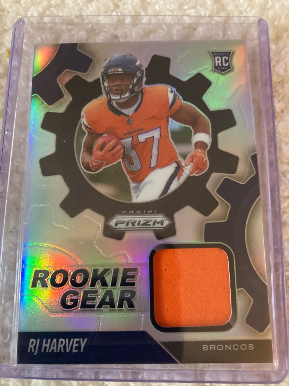 Panini Prizm Rookie Gear Card - Orange/Black